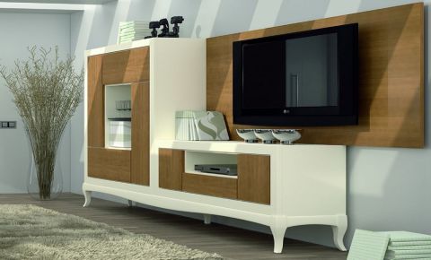 Mueble salón TV madera natural